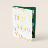 Carte Dorée Baies d'or Buon Natale Green Photo Collage (Devant)