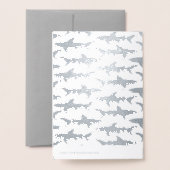 Carte Dorée Baignades plongeurs avec requins Anniversaire ou N (Derrière avec enveloppe)