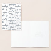 Carte Dorée Baignades plongeurs avec requins Anniversaire ou N (Affichage)