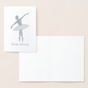 Carte Dorée Ballerina personnalisée Danse de ballet Enseignant