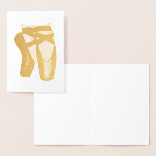 Carte Dorée Ballet Pointe Toe Chaussures Danse Enseignant Ball (Affichage)