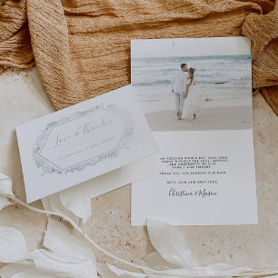 Carte Dorée Balnéaire Merci photo Mariage