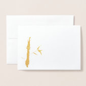 Carte Dorée Bambou doré (Devant avec enveloppe)