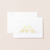 Carte Dorée basset blanc (Devant avec enveloppe)