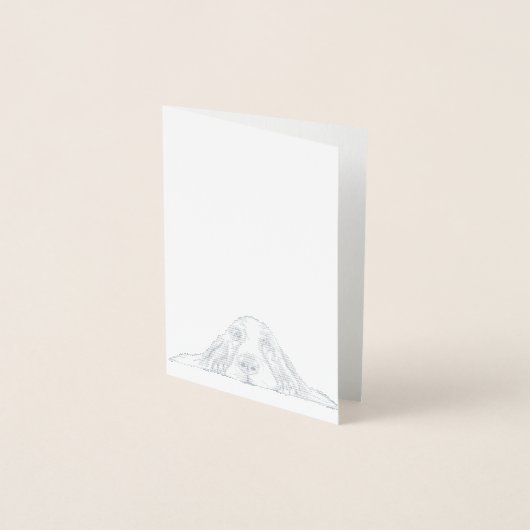 Carte Dorée basset blanc (Devant)