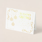 Carte Dorée Baubles de vacances minimaux Noir et Or (Devant)