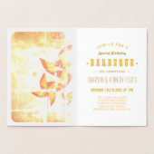 Carte Dorée BBQ d'été en feuille d'or florale (Intérieur)