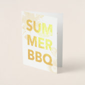 Carte Dorée BBQ d'été en or floral (Devant)