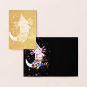 Carte Dorée Beau anniversaire axolotl (Affichage)