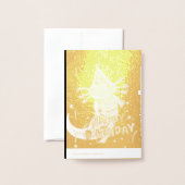 Carte Dorée Beau anniversaire axolotl (Derrière avec enveloppe)