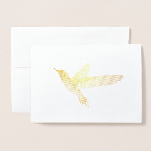 Carte Dorée Beau colibri (Devant avec enveloppe)