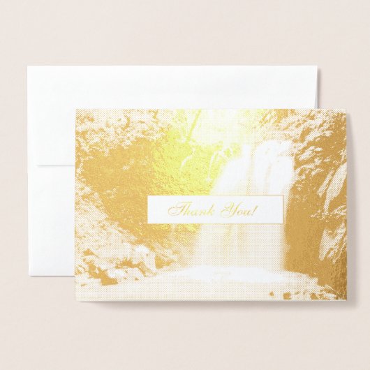 Carte Dorée Beau Merci cascade (Devant avec enveloppe)