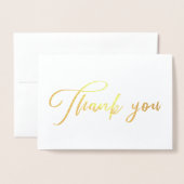 Carte Dorée Beau Merci de calligraphie chic (Devant avec enveloppe)