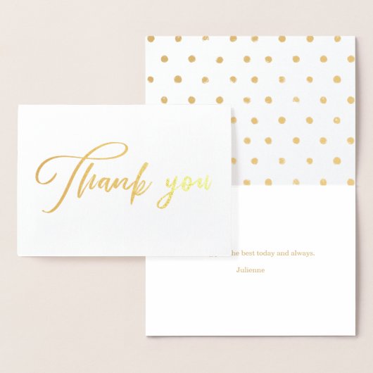 Carte Dorée Beau Merci de calligraphie chic (Affichage)
