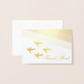 Carte Dorée Beau Merci de colibris (Devant avec enveloppe)