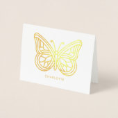 Carte Dorée Beau papillon géométrique (Devant)