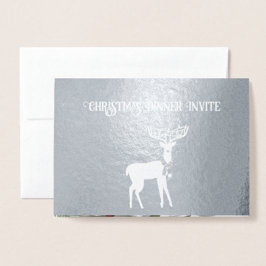 Carte Dorée Bébé dormant mignon Cerf Baies rouges Baies grises (Devant avec enveloppe)