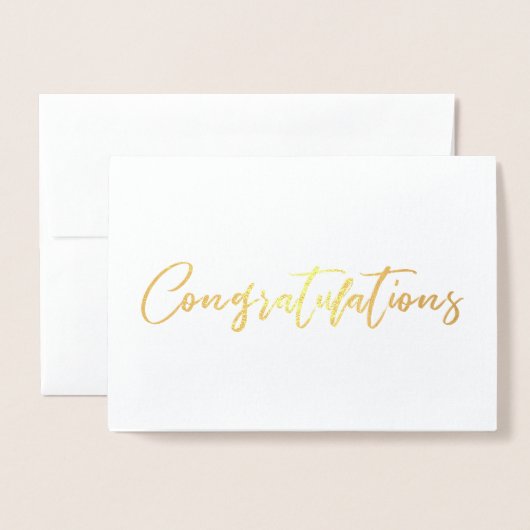 Carte Dorée Belle calligraphie chic de félicitations (Devant avec enveloppe)