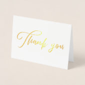 Carte Dorée Belle calligraphie chic Merci (Devant)