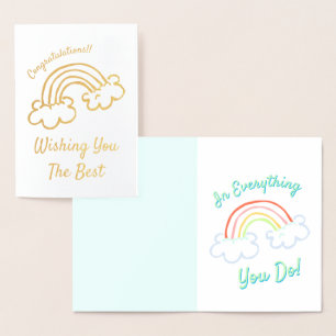 Carte Dorée Belle Félicitations Rainbow