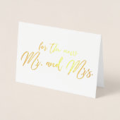 Carte Dorée Belle Mariage Félicitation Calligraphie (Devant)