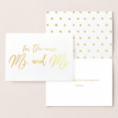 Carte Dorée Belle Mariage gay Félicitations Calligraphie (Affichage)