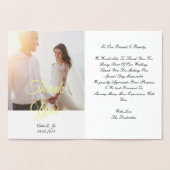 Carte Dorée Belle photo Mariage merci Foil Card (Intérieur)