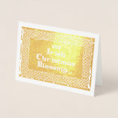 Carte Dorée Bénédiction de Noël irlandaise (Devant)