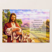 Carte Dorée Bénédiction de Pâques. Jésus Christ Bon Pasteur (Intérieur)