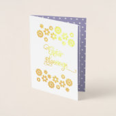 Carte Dorée Bénédiction de Pâques. Petit ange afro-américain (Devant)