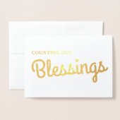 Carte Dorée Bénédictions de Noël | Photo famille Gold (Devant avec enveloppe)