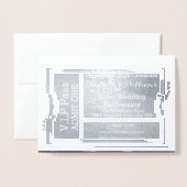 Carte Dorée Billet VIP Pass Anniversaire de Mariage Argent (Devant avec enveloppe)