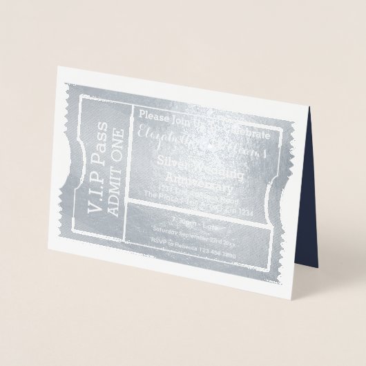 Carte Dorée Billet VIP Pass Noces d'Argent (Devant)