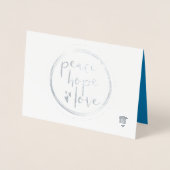 Carte Dorée Blue Peace hope love Business logo (Devant)