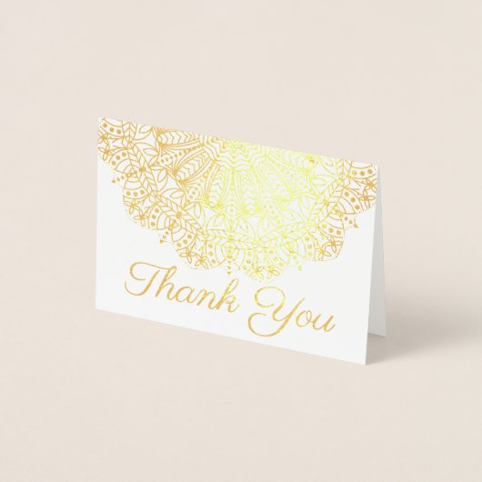 Carte Dorée Bohème Glam Gold Mandala Script (Devant)