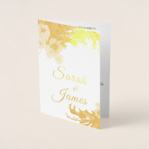 Carte Dorée Boho Aquarelle Florale Pampas Grasse Photo