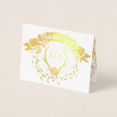 Carte Dorée Boho Bohemian Deer Antler et Rose Pink Mariage (Devant)