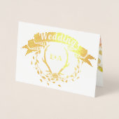 Carte Dorée Boho Bohemian Deer Antler et Rose Pink Mariage i (Devant)