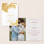 Carte Dorée Boho Golden Floral Pampa Grass Mariage (Affichage)