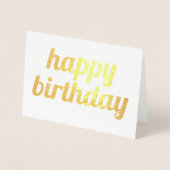 Carte Dorée Bon anniversaire simple calligraphie Or (Devant)