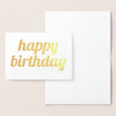 Carte Dorée Bon anniversaire simple calligraphie Or (Affichage)