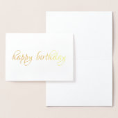 Carte Dorée Bon anniversaire simple calligraphie Or (Affichage)