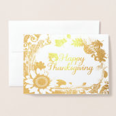 Carte Dorée Bon thanksgiving 13 (Devant avec enveloppe)