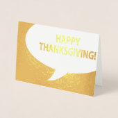 Carte Dorée Bon thanksgiving Comic Bubble Gold Foil (Devant)
