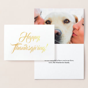 Carte Dorée Bon thanksgiving photo personnalisée et texte de s