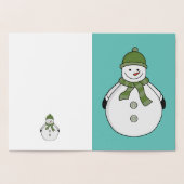 Carte Dorée Bonhomme de neige froid (Intérieur)