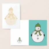 Carte Dorée Bonhomme de neige froid (Affichage)