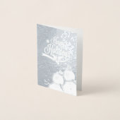 Carte Dorée Bonhomme de neige Retro Joyeuses Fêtes (Devant)