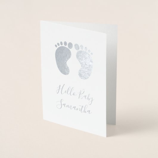 Carte Dorée Bonjour bébé Nom personnalisé Foil Card (Devant)