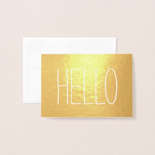 Carte Dorée Bonjour décontracté (Devant avec enveloppe)